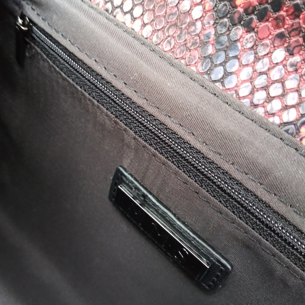 MSM RED PYTHON SNAKE CROSSBODY CLUTCH PURSE BAG - Picture 4 of 8